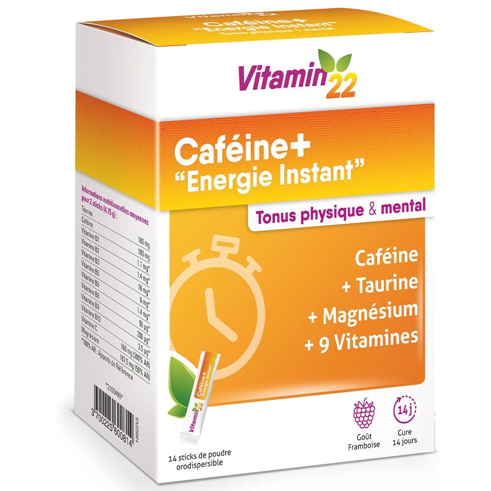 Vitamin'22 Caffeina+ Energia istantanea 14 bastoni