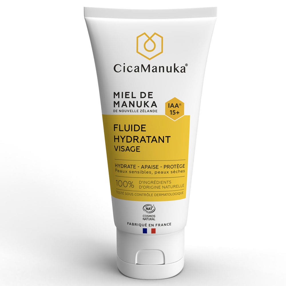 Cica Manuka Idratazione viso fluido al miele di Manuka IAA15+ per pelli sensibili e secche 50ml
