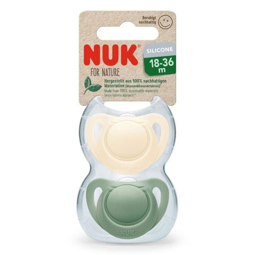 Nuk For Nature Succhietti fisiologici in silicone da 18 a 36 mesi x2