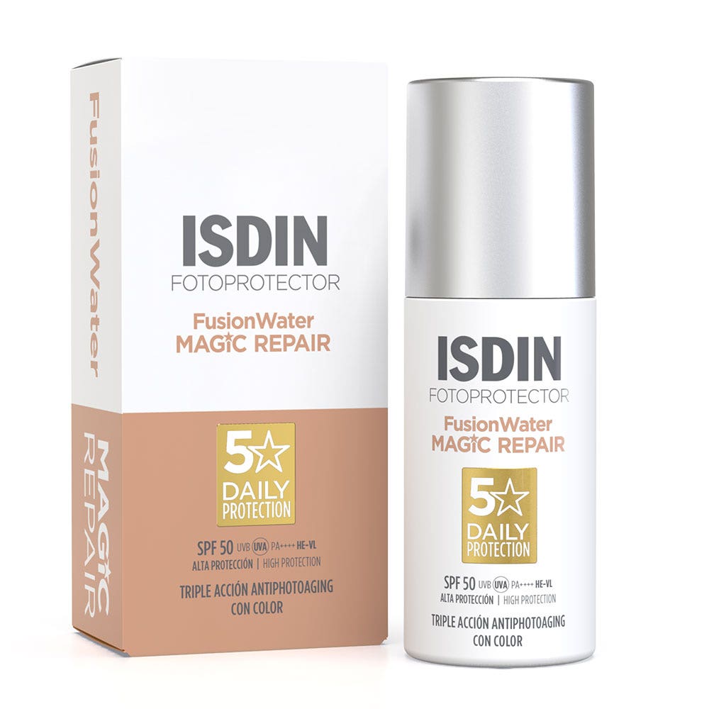 Isdin Age Repair Fusion Water Magic Repair crema solare viso colorata SPF50 50ml