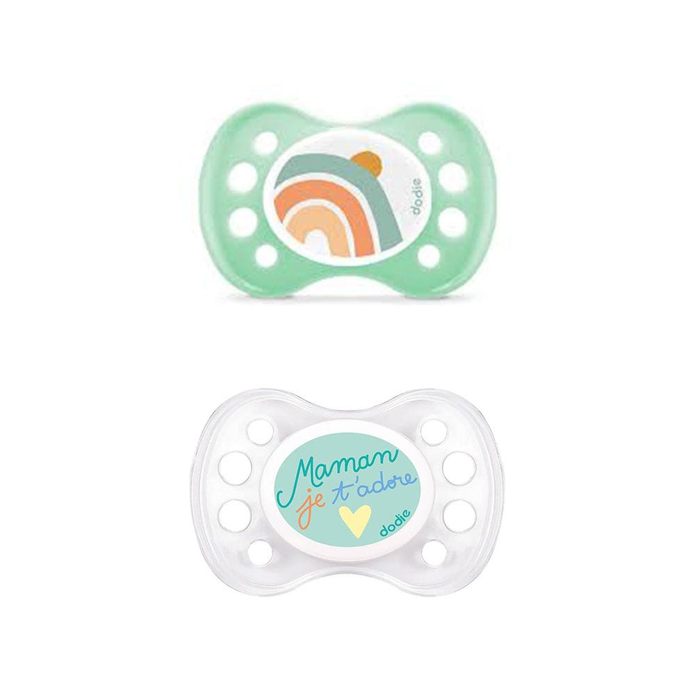 Dodie Succhiotti simmetrici in silicone Collezione Mamma da 0 a 6 mesi x2