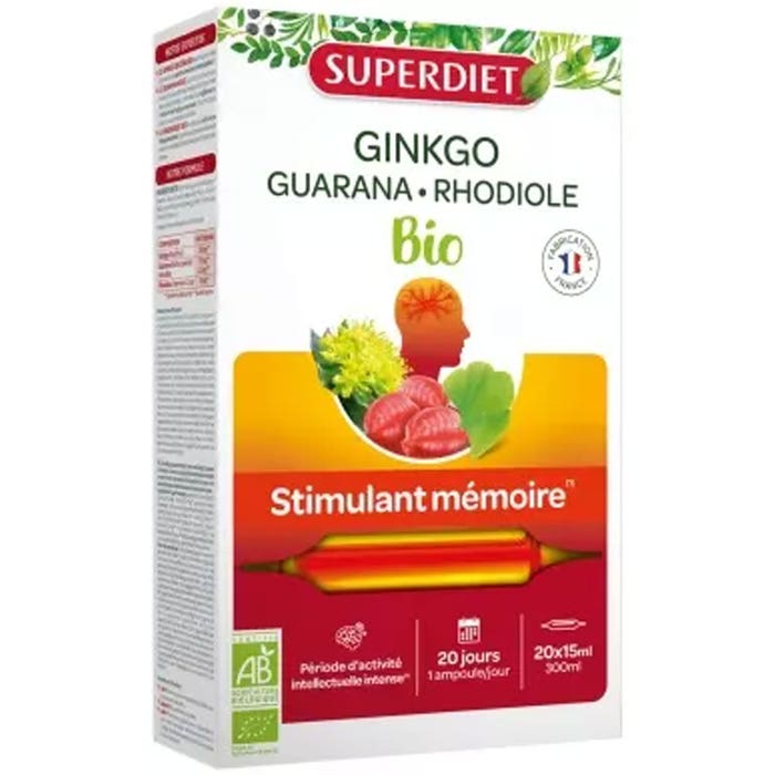 Superdiet Ginkgo Boost biologico 20 fiale da 15 ml