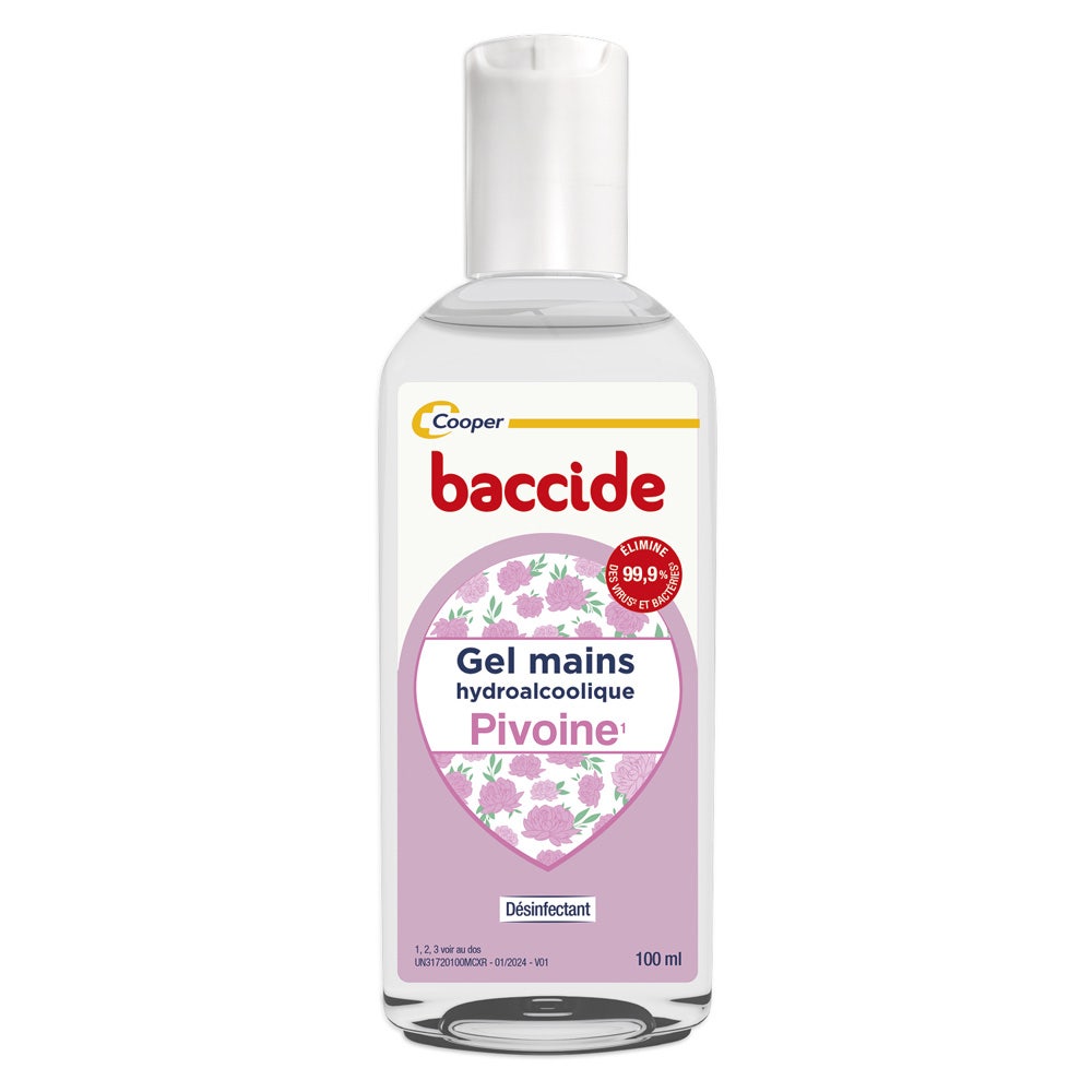 Baccide Gel mani disinfettante idroalcolico peonia per pelli sensibili 100 ml