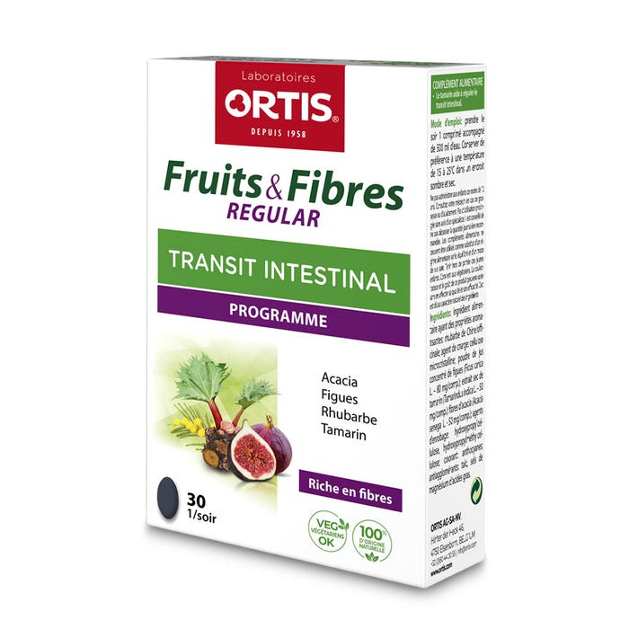 Ortis Frutta e Fibre Regular Transito intestinale 30 Compresse