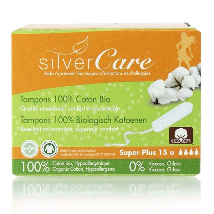 Silver Care Timbri in cotone Bio Super Plus Senza applicatore x15