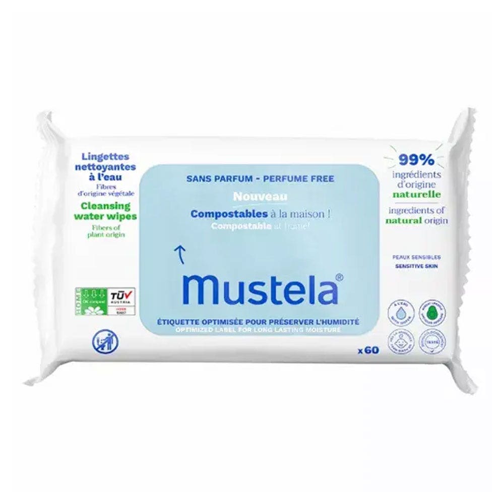 Mustela Salviette Detergenti Compostabili ad Acqua x60