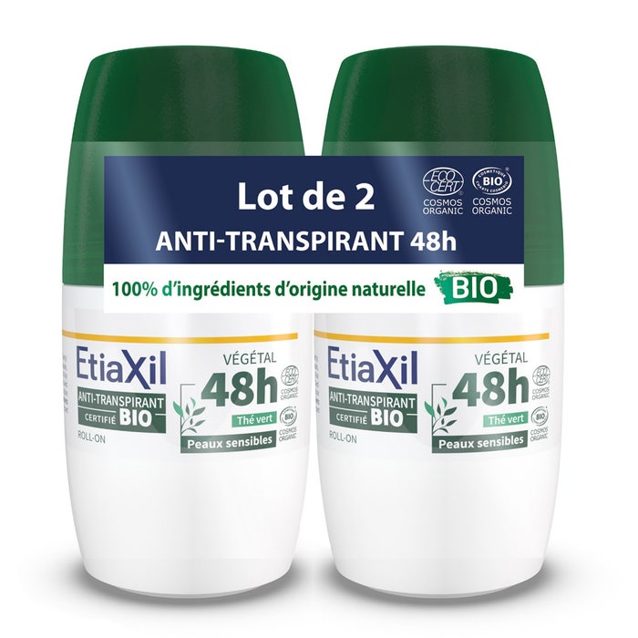 Etiaxil Anti-traspirante Roll-on antitraspirante al tè verde bio 48H 2x50ml