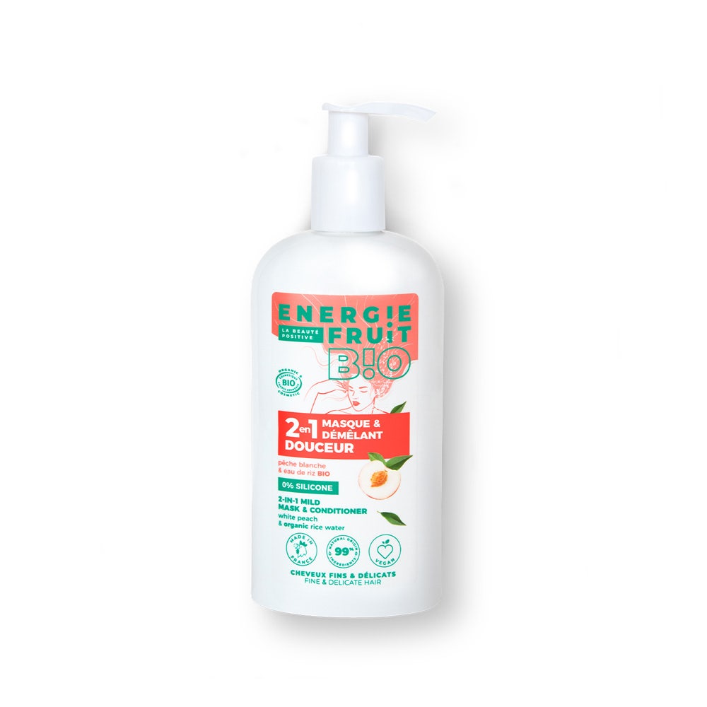 Energie Fruit Maschera 2 in 1 pesche bianche e acqua di riso Bio Capelli fini 300 ml