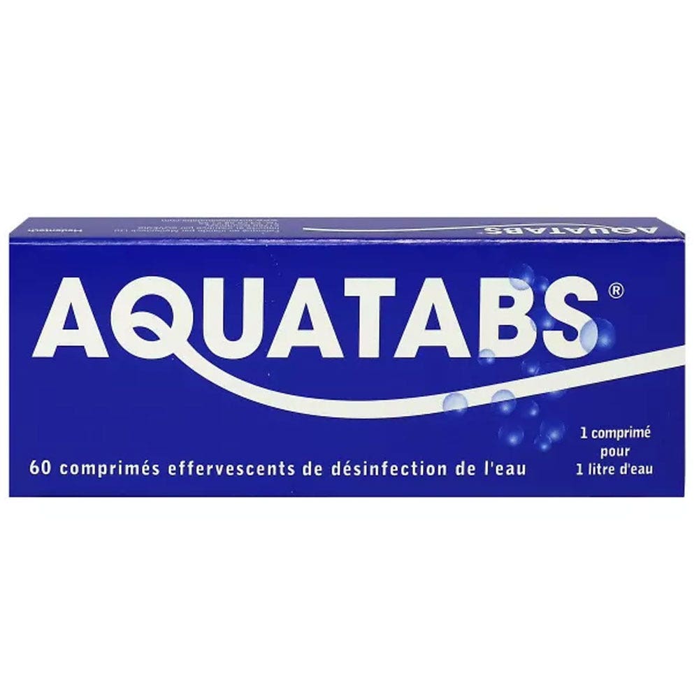 Aquatabs Disinfezione effervescente dell'acqua 60 compresse