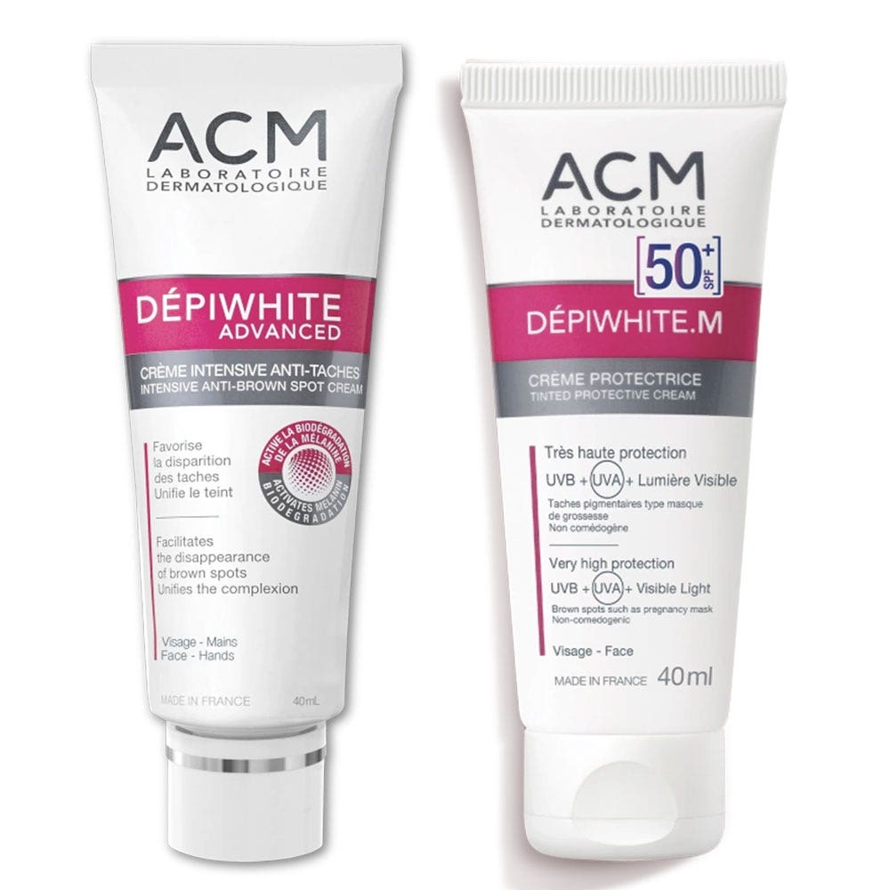 Acm Depiwhite M+Advanced crema intensive anti-spot e crema protettiva SPF50 2x40ml