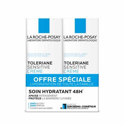 La Roche-Posay Toleriane Crema idratante lenitiva protettiva per pelli sensibili 2 x 40 ml