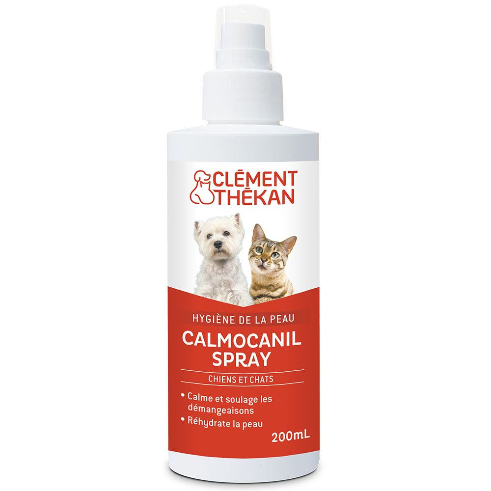 Clement-Thekan Calmocanil Spray Calme et Soulage les Démangeaisons Chiens Chats 200 ml