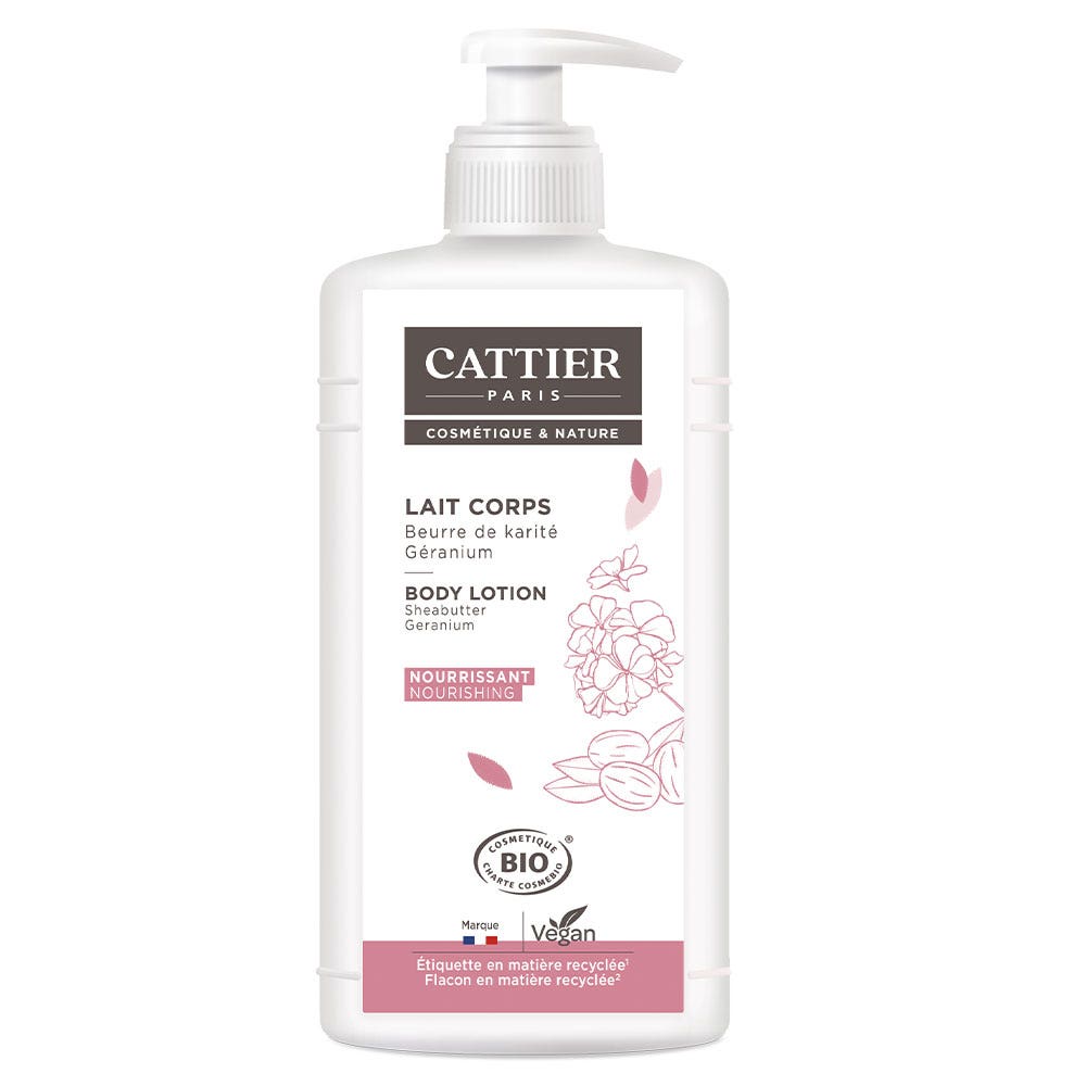 Cattier Latte Corpo Burro di karité e Geranio Bio 500ml