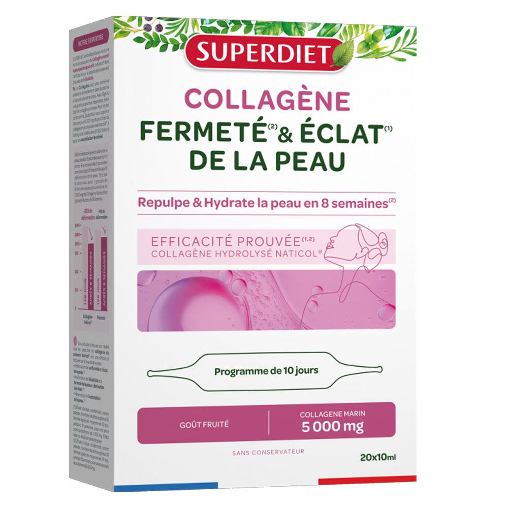 Superdiet Compattezza del collagene e luminosità della pelle Gusto fruttato 20x10ml