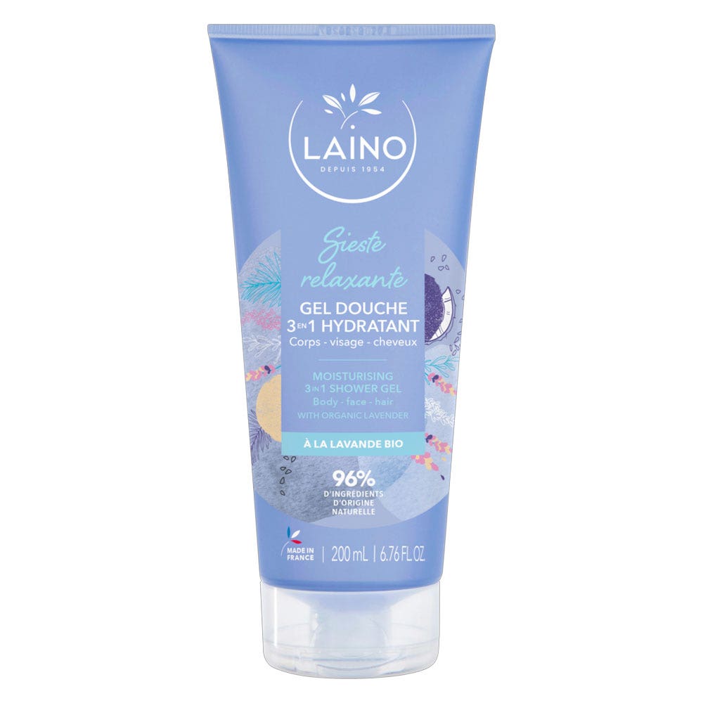 Laino Sieste Relaxante 3in1 Gel doccia idratante con Lavanda Bio 200 ml