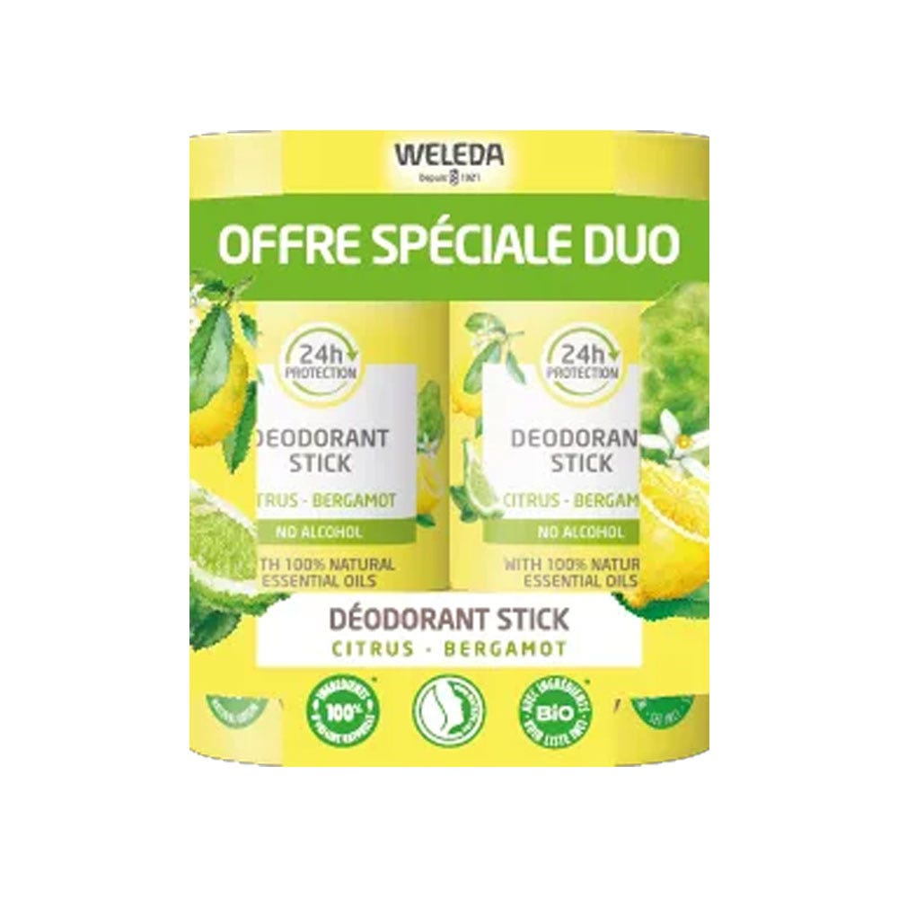 Weleda Deodorante Stick 24h Bergamotto al Limone 2x50g
