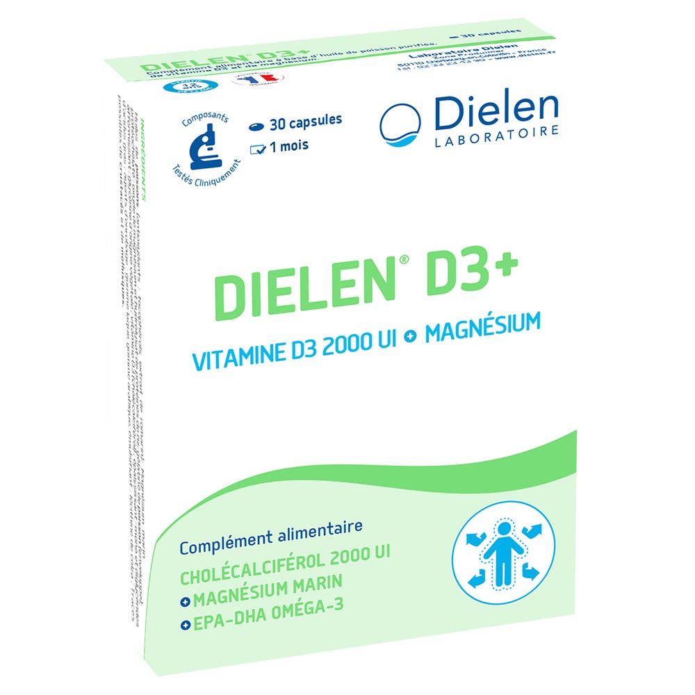 Dielen Vitamine D3 2000 UI + magnesio 30 capsule