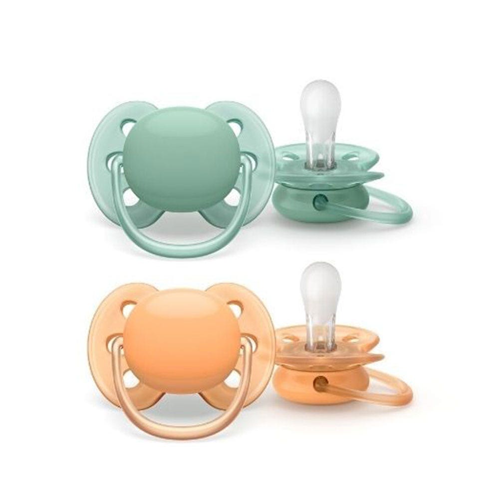 Avent Ultra Soft Succhietti ortodontici da 0 a 6 mesi Pelle molto sensibile x2