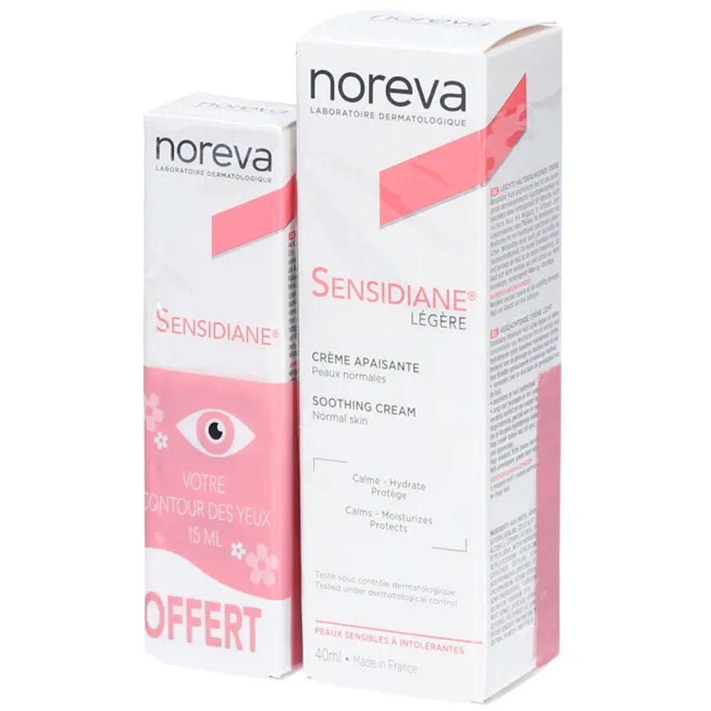 Noreva Sensidiane Crema leggera lenitiva per pelli normali 40ml + Contorno occhi lenitivo 15ml