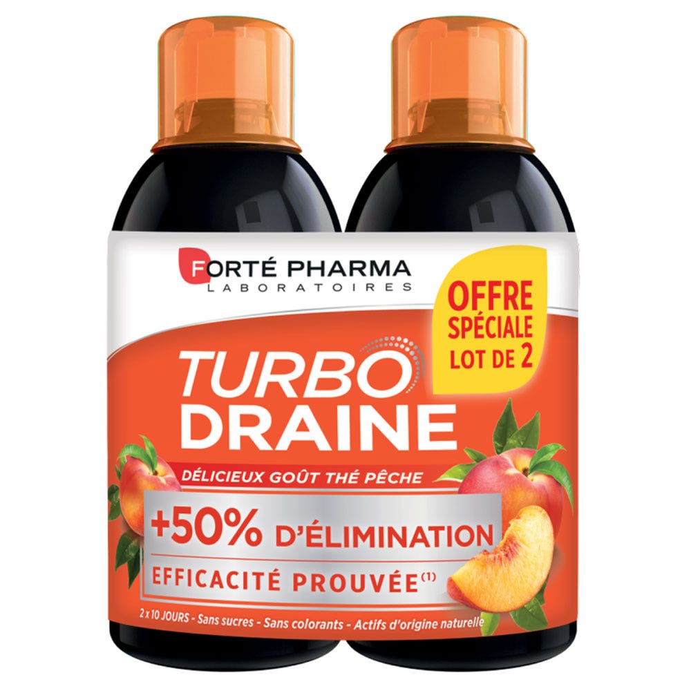 Forté Pharma TurboDraine Turbodraine Tè Verde - Pesca 2x500ml