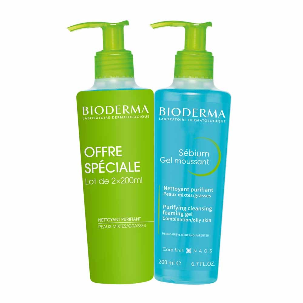 Bioderma Sebium Gel detergente e purificante Pelle mista o grassa 2x200ml