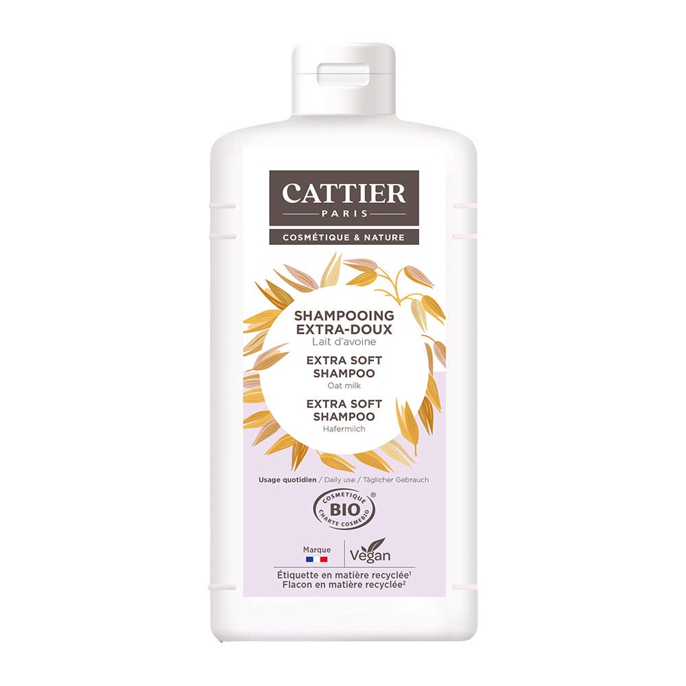 Cattier Shampoo extra-delicato Uso quotidiano Latte d'avena Bio 1l