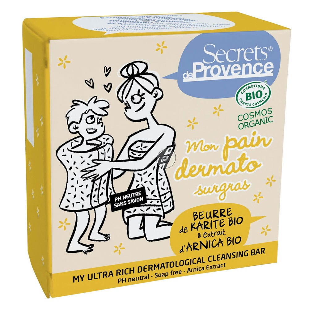 Secrets de Provence Barretta dermatologica supergrassa Burro di Karité e Arnica biologici 90g