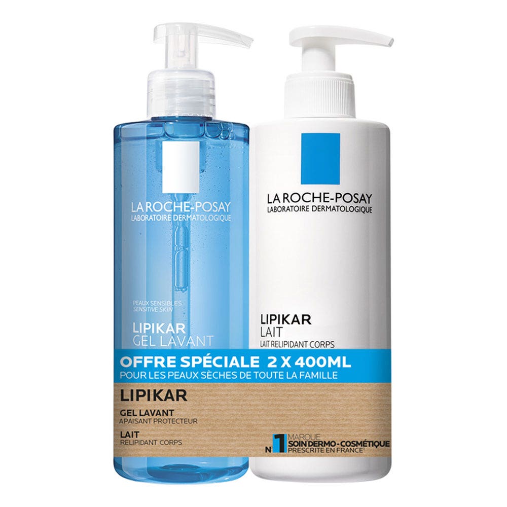 La Roche-Posay Lipikar Gel detergente e Latte per il corpo lenitivo 2x400ml