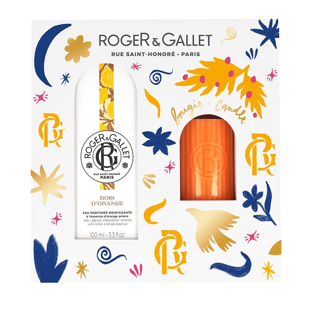 Roger & Gallet Bois D'Orange Acqua Bienfaisante 100ml + Cofanetto regalo di candele profumate