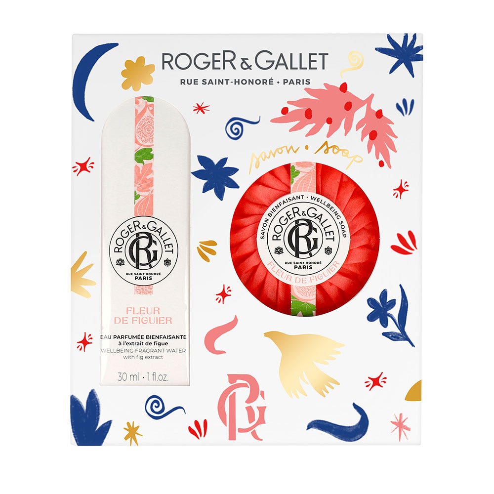 Roger & Gallet Fleur De Figuier Acqua Profumata Bienfaisante 30ml + 100g Cofanetto di saponi
