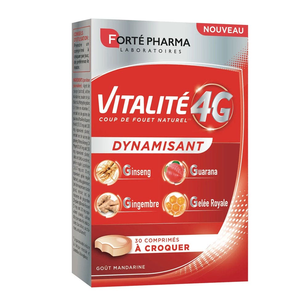 Forté Pharma Vitalité 4G Energia Gusto mandarino 30 compresse masticabili