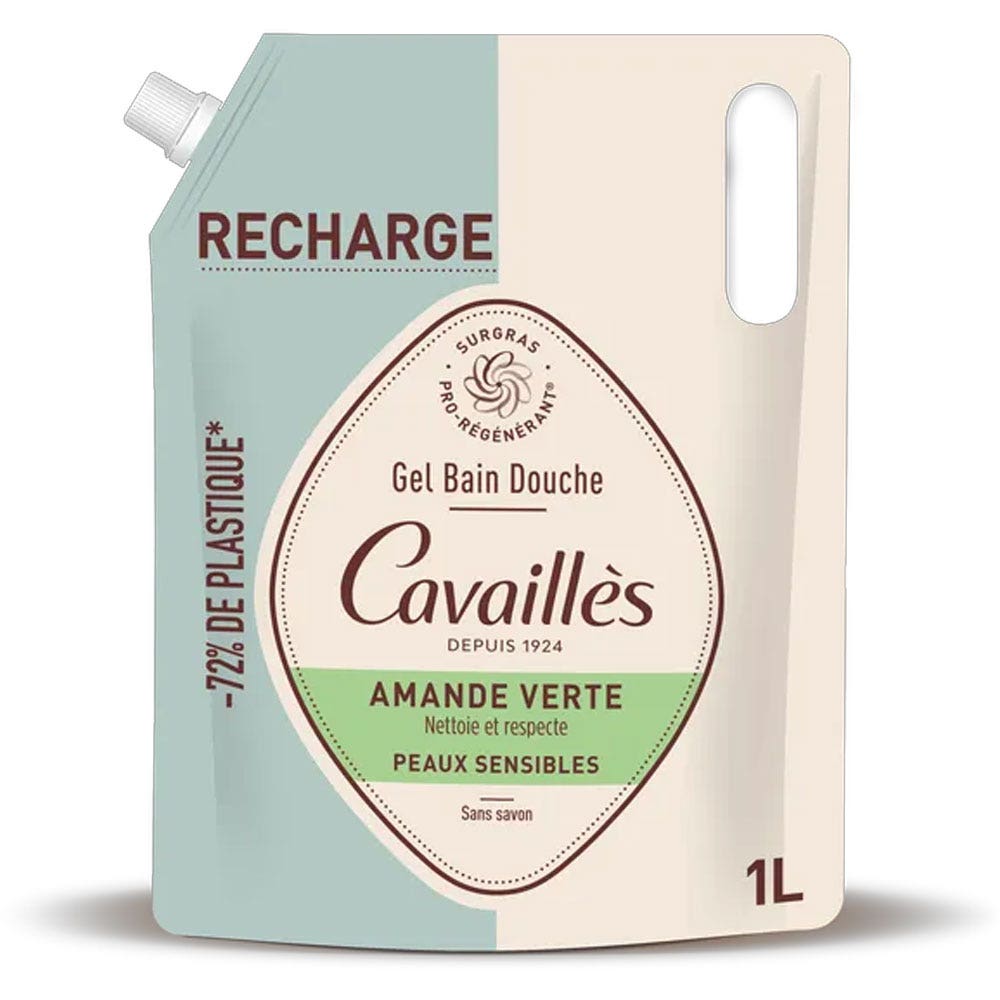 Cavaillès Ricarica Gel Detergente Bagno-Doccia Mandorla verde 1L