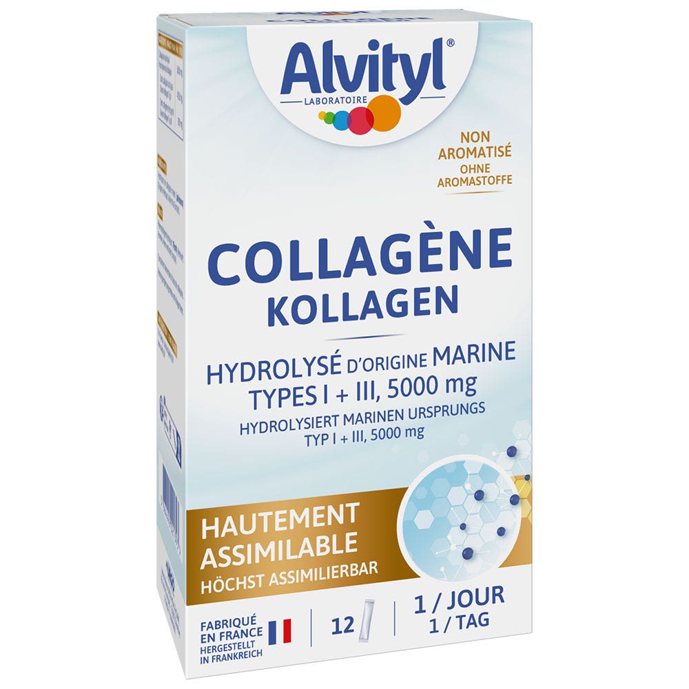 Alvityl Collagene idrolizzato marino 5000 mg con collagene di tipo I e III 12 stick