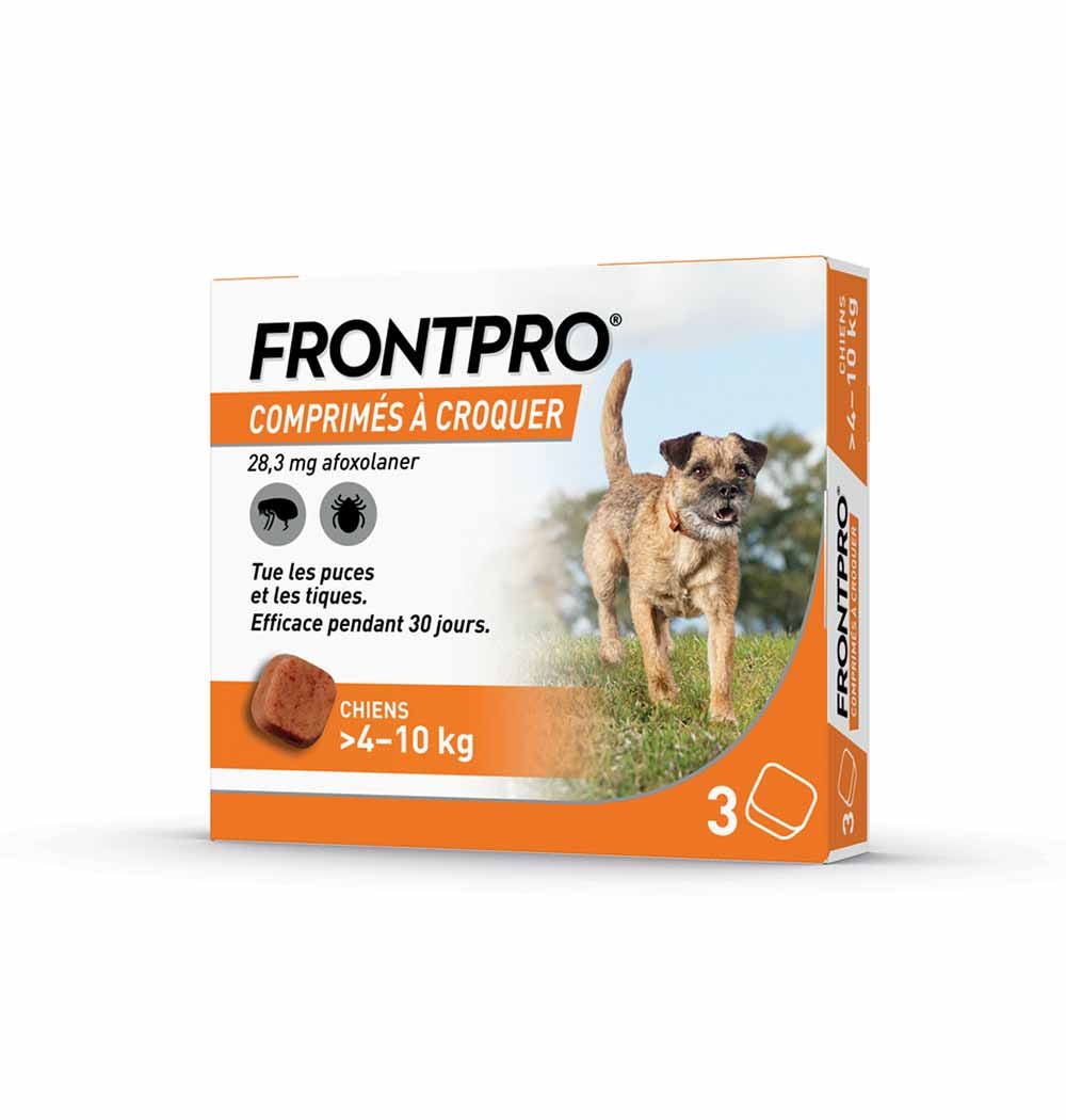 Frontline Frontpro Antiparassitario cane medio 4-10kg contro pulci e zecche x3 compresse