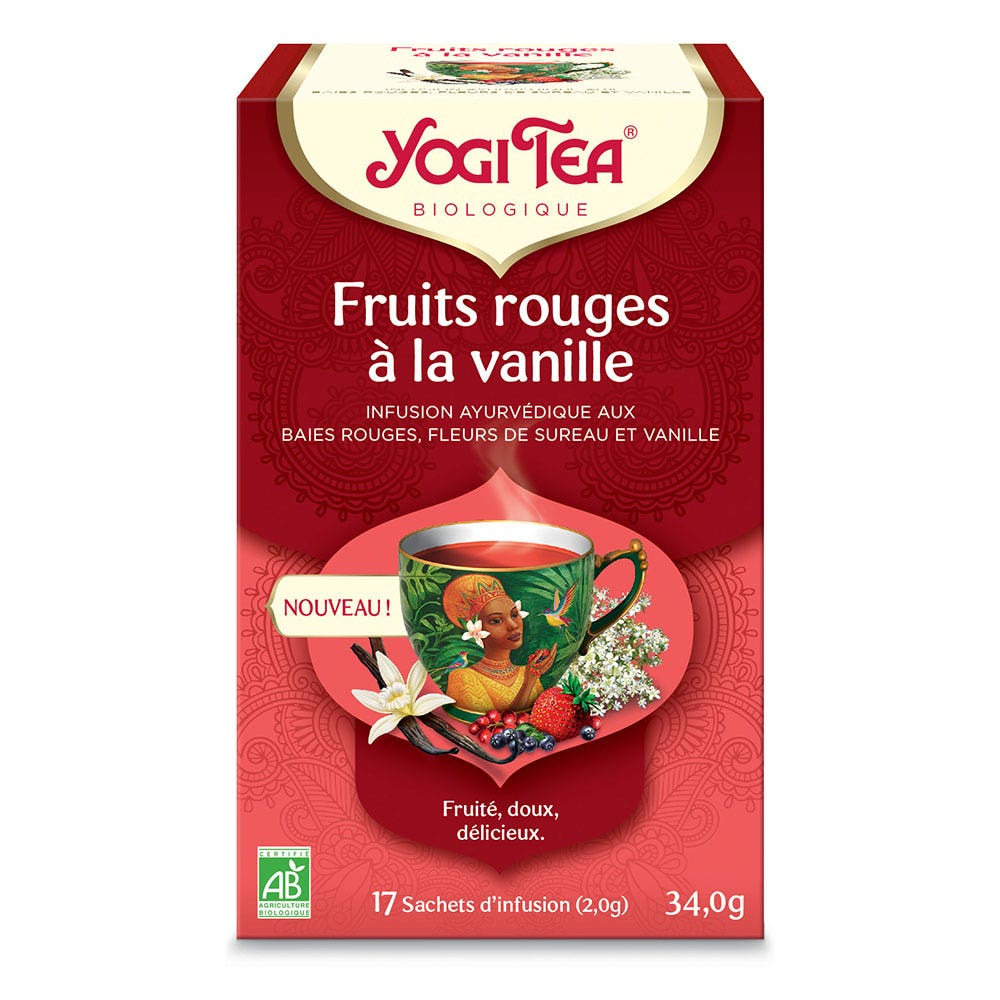 Yogi Tea Frutta rossa con vaniglia Fruité, doux, délicieux 17 borse