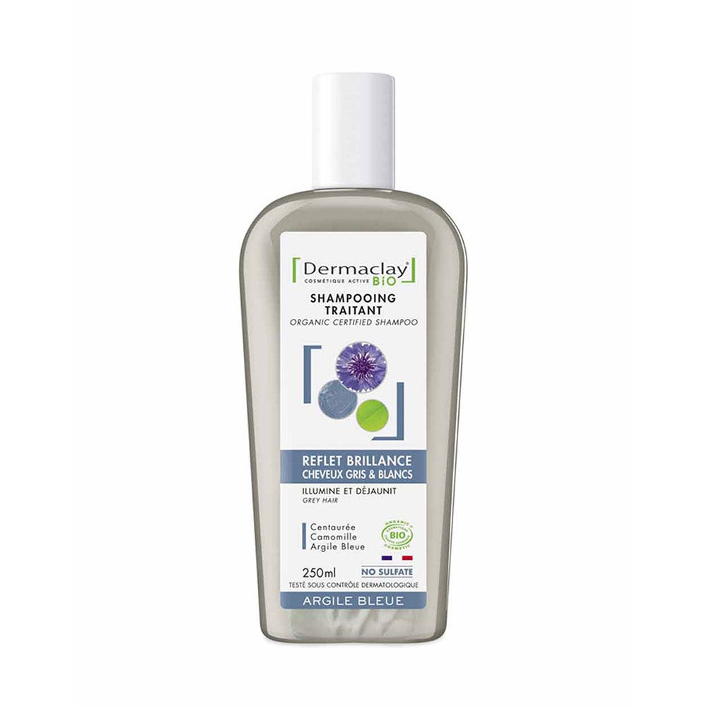 Dermaclay Shampoo trattante biologico Capelli grigi Argilla blu 250ml
