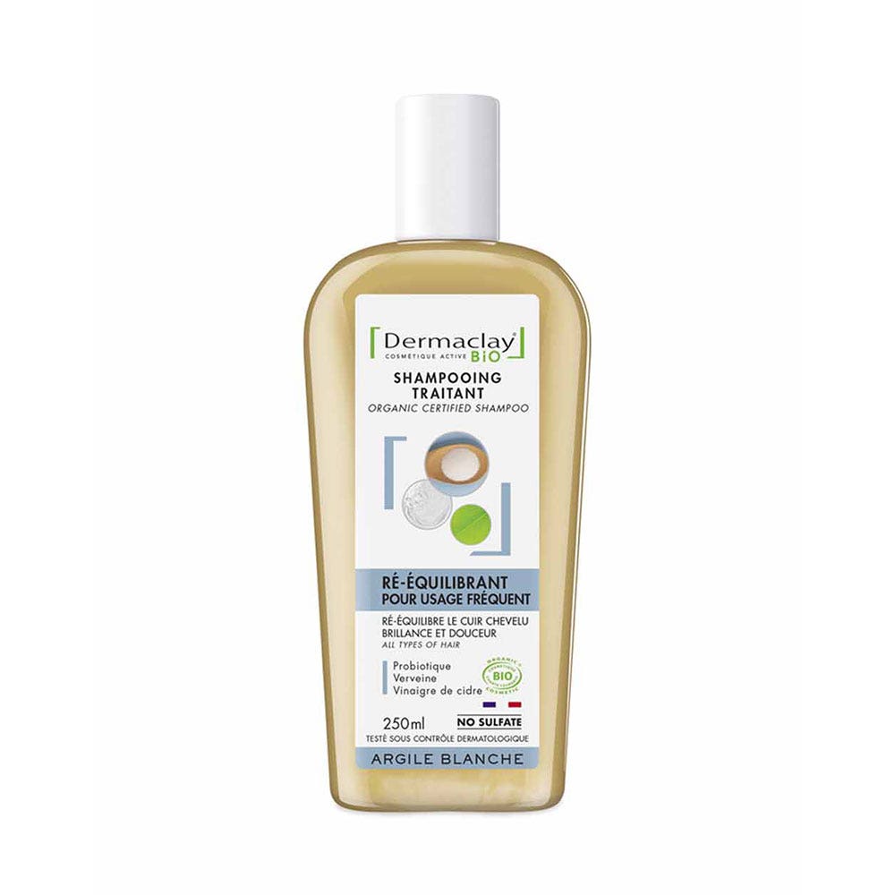 Dermaclay Shampoing BIO Probiotique pour Usage Fréquent Argilla Blanc 250ml