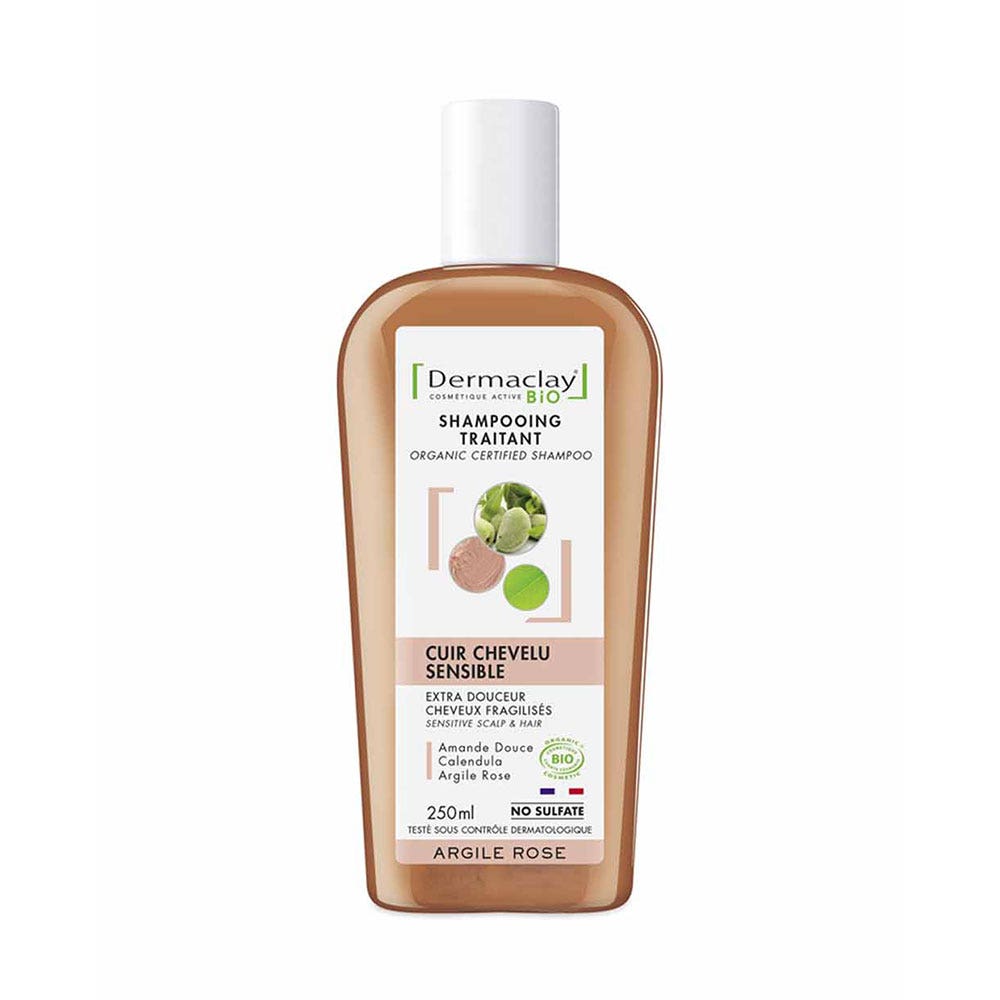 Dermaclay Shampoo trattante biologico Cuoio capelluto sensibile Argilla rosa 250ml
