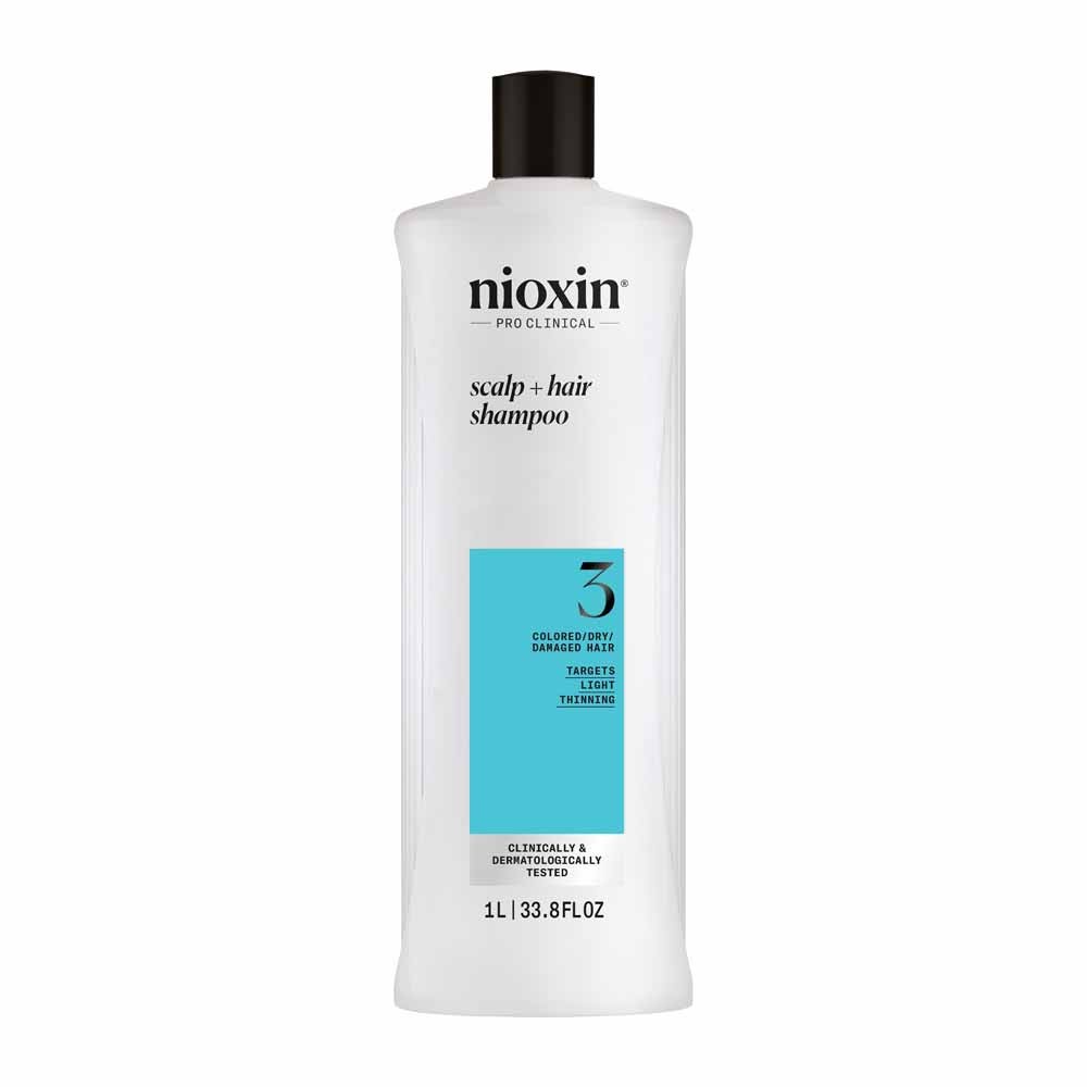 Nioxin System 3 Shampoo per Capelli Colorati/Secchi/Danneggiati e Perdita Moderata 1L
