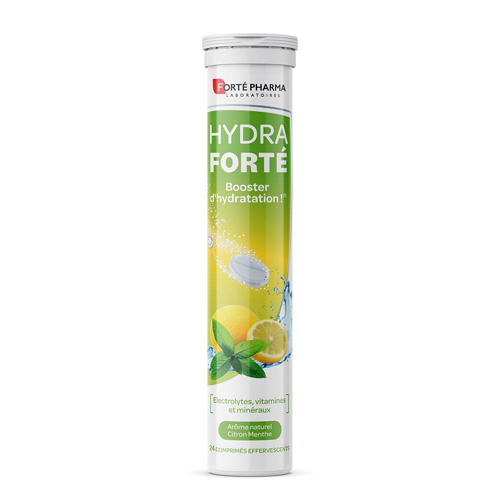 Forté Pharma Hydra Forté Potenzia l'idratazione aroma naturale limone e menta 24 compresse effervescenti