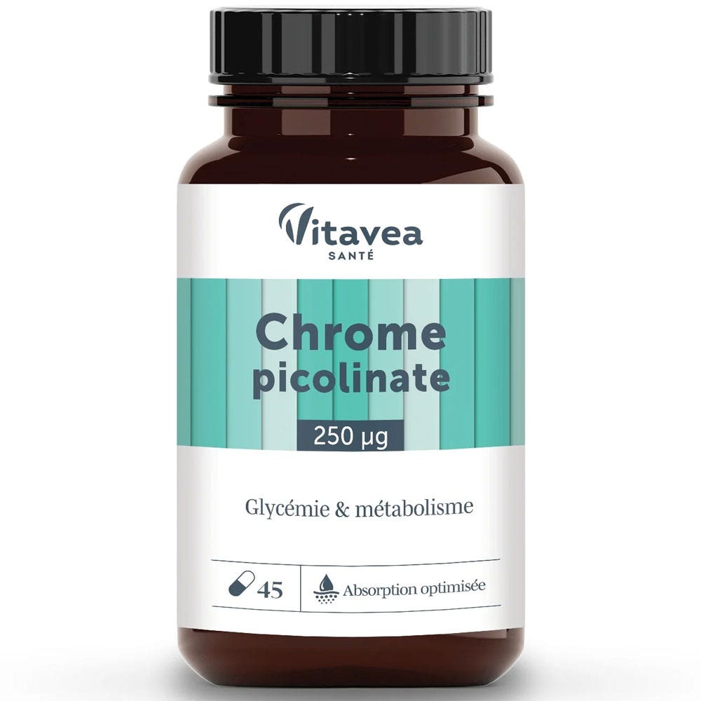 Vitavea Santé Nutri'sentiels Cromo picolinato Zucchero nel sangue e metabolismo 45 capsule