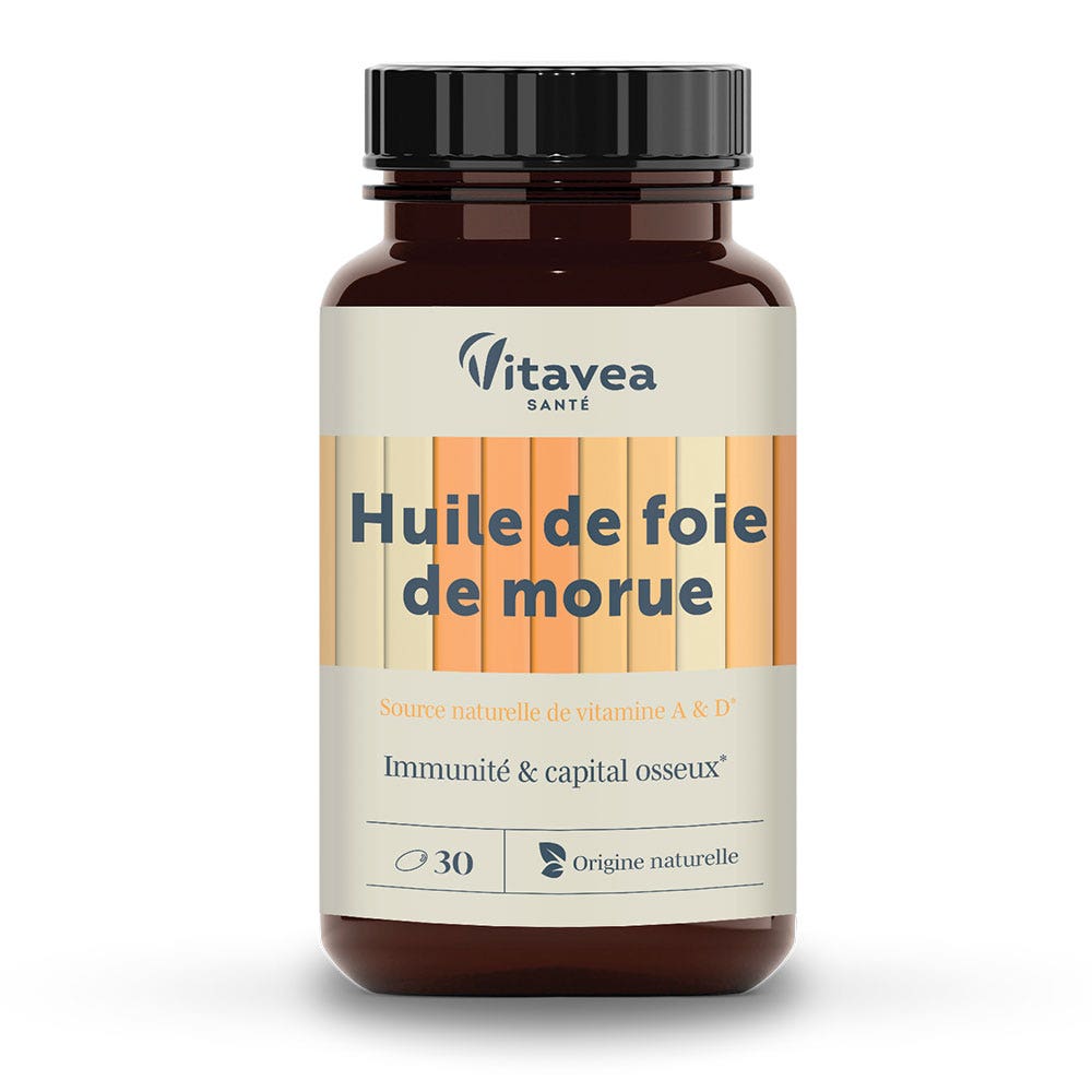 Vitavea Santé Nutri'sentiels Olio di fegato di merluzzo – supporto per il capitale osseo 30 capsule