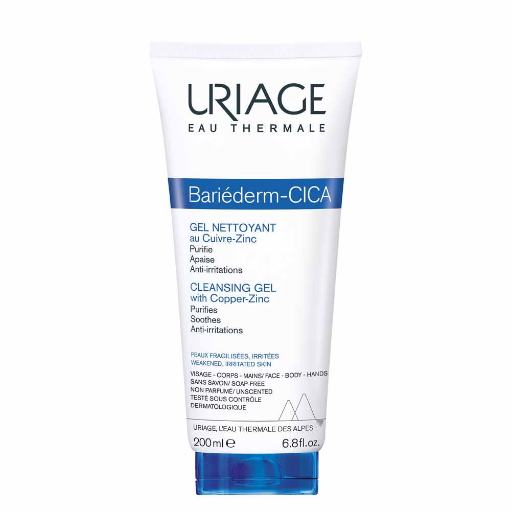 Uriage Igiene Viso Bariederm Gel detergente Pelle irritata 200ml