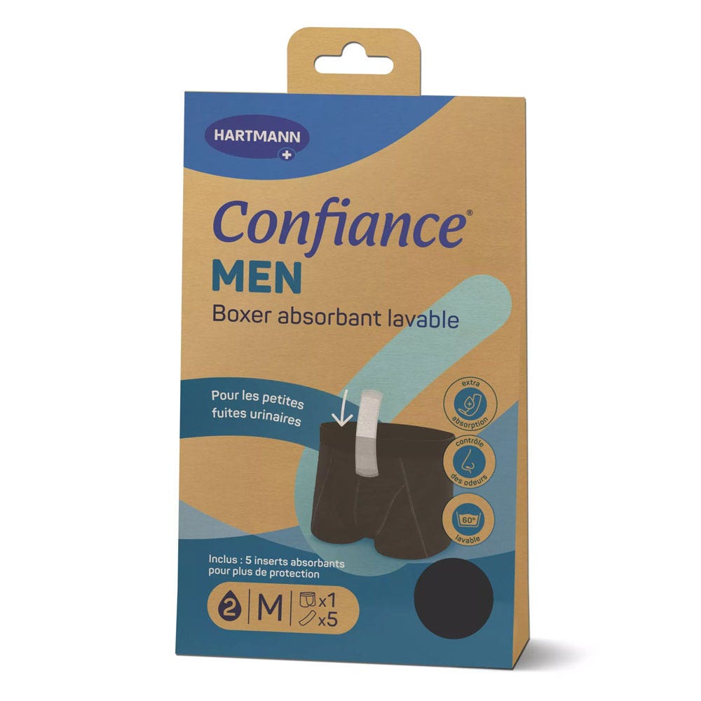Hartmann Confiance Men Boxer assorbenti lavabili per la debolezza della vescica x1 + 5 Inserti