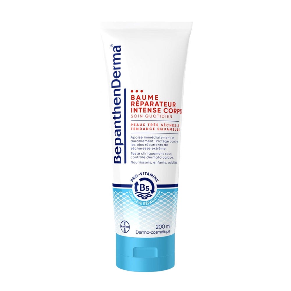 Bepanthen Derma Tubo di Balsamo Riparatore Intensivo per il Corpo Pelli molto secche con tendenza squamosa 200 ml
