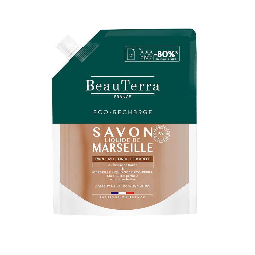 Beauterra Eco-ricarica di sapone di Marsiglia liquido 900 ml