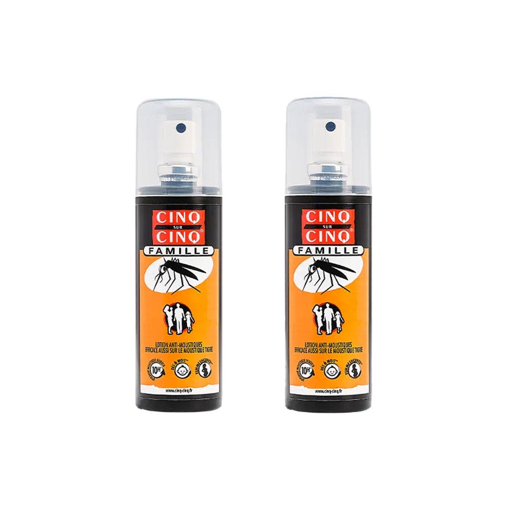 Cinq Sur Cinq Spray famiglia anti-zanzare 2 x 100 ml