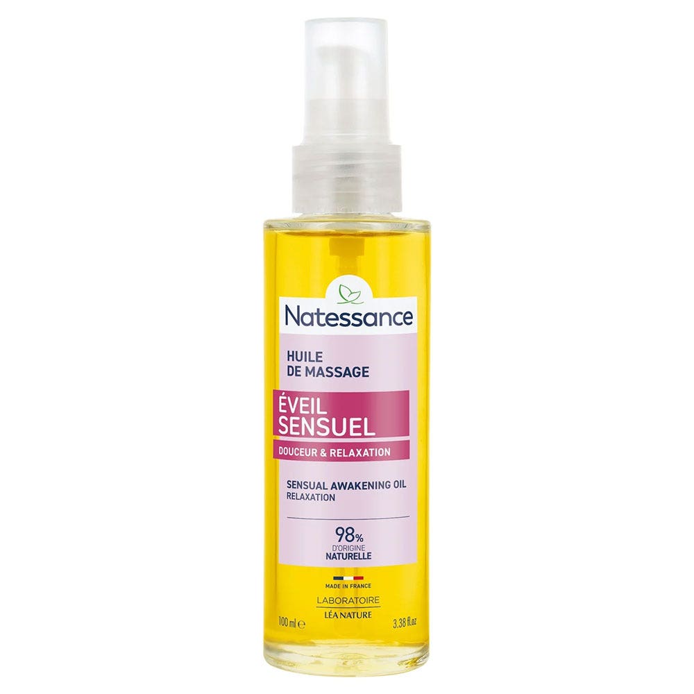 Natessance Olio da massaggio risveglio sensuale per un massaggio dolce e rilassante 100 ml
