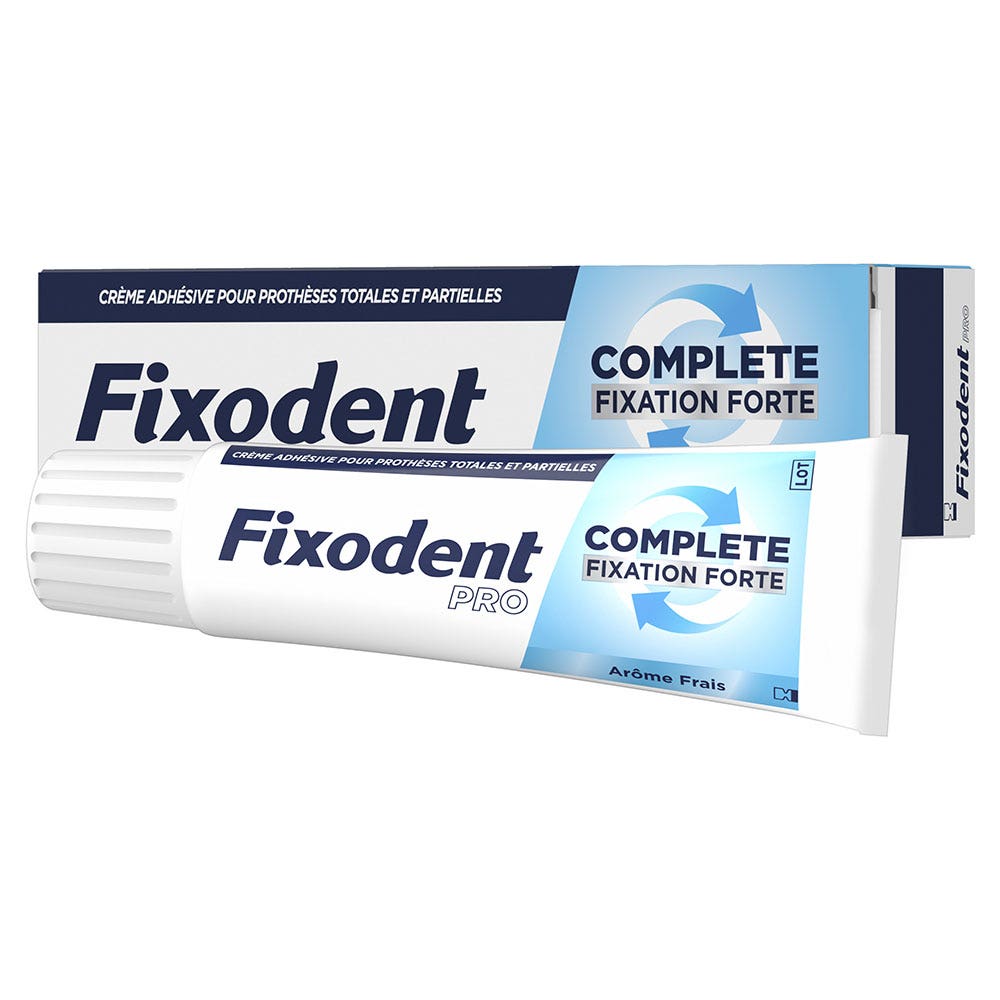 Fixodent Pro Complete Crema adesiva per protesi dentarie totali e parziali effetto freschezza 47 g