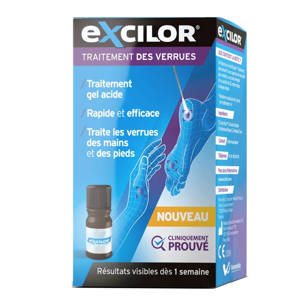 Excilor Trattamento con gel acido per verruche su mani e piedi 4ml
